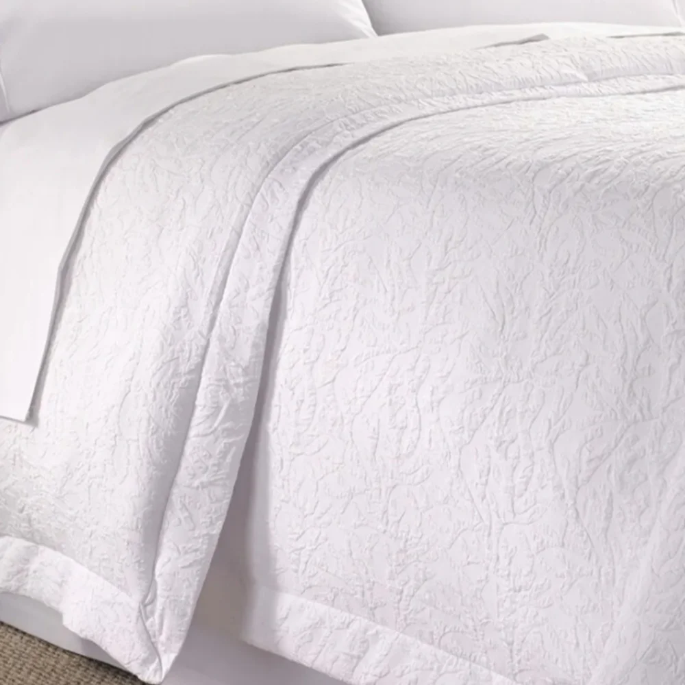 Hampton Hotel Quality White Queen Size Duvet Cover Classic Jacquard